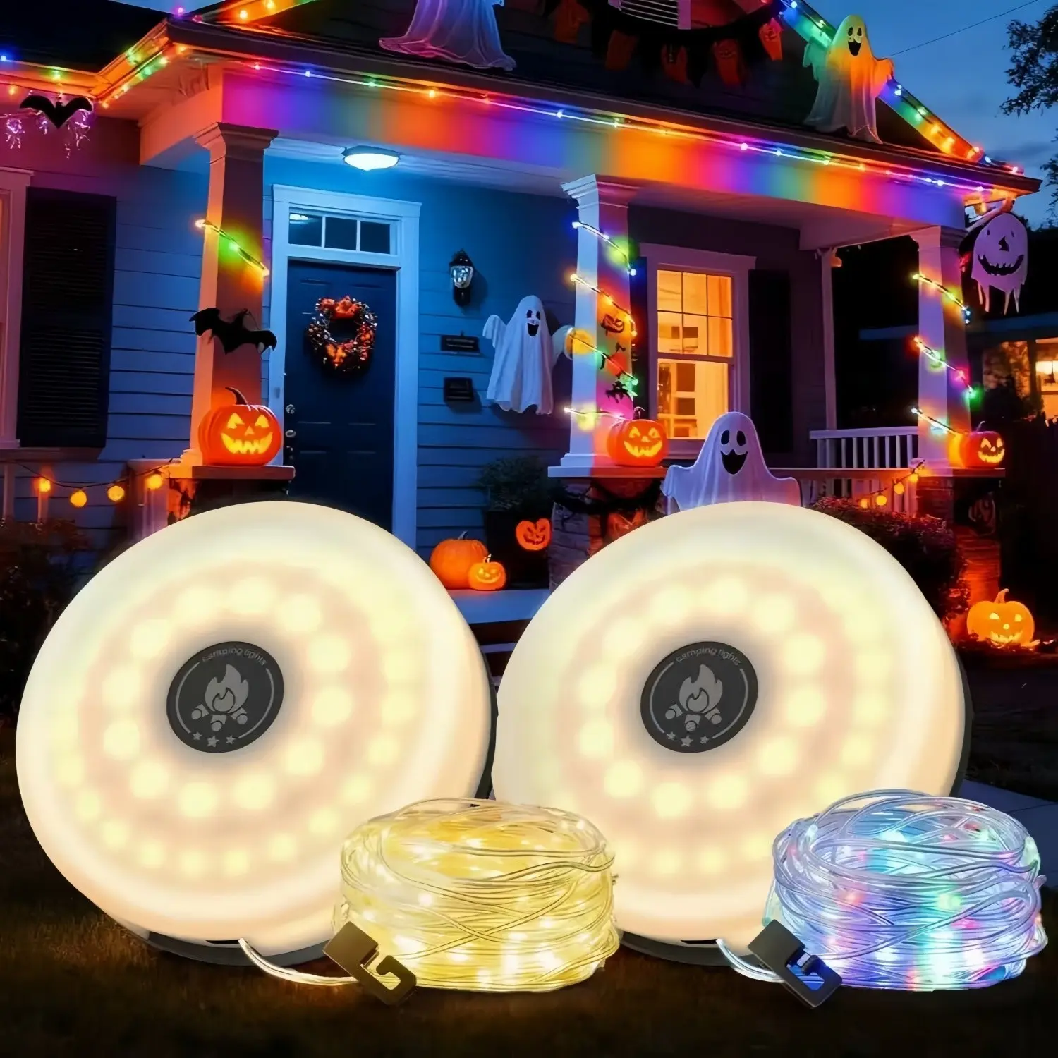 Outdoor camping lights, waterproof and portable, LED lights, warm light, two different light colors, switchable for storage, camping decoration, courtyard decoration, home decoration, atmosphere lights, Decorative led light