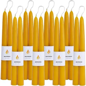 16 count Beeswax Taper Candles, 9"   Candles, Dripless and ,9 Hour  Time