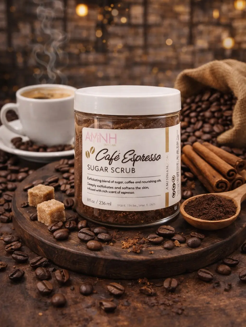Cafe espresso sugar scrub , body sugar scrub, coffe scrub