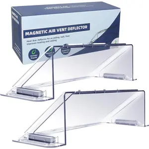 Air Vent Deflector for Vents, Sidewalls and Ceiling Registers,Adjustable Air & Heat Deflector,9"-14"Inches Wide-Heavy Duty Unbreakable Plastic with  ,2 Pack