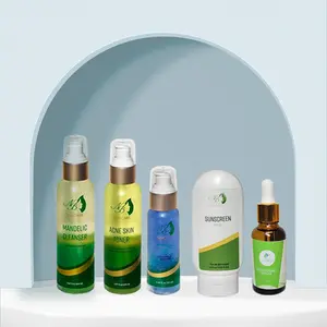 Hyperpigmentation Kit - Five Step Solution for Melasma & Dark Spots - Mandelic Wash, Toner, Brightening Serum, Hydrating Gel & Sunscreen for Improved Complexion