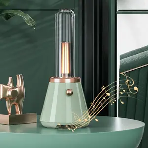 Portable LED Night Light with Speaker, Rechargeable Wireless Bluetooth-compatible Speaker Light with Dual Color Temperatures & Brightness Adjustment