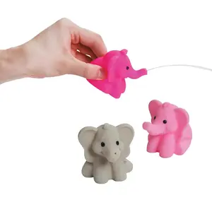 2 1/4" Mini Pink & Gray Elephant Vinyl Squirt Toys – 12 Pc.