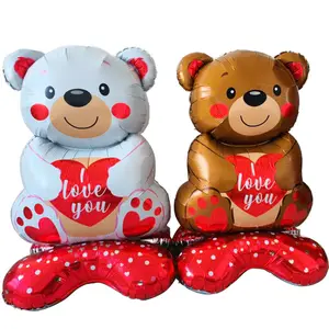 Valentine's Day Balloon 58inch Big Teddy Bear Balloons Cartoon Animal Bear Balloon Birthday Party Valentine's Day Wedding Decors
