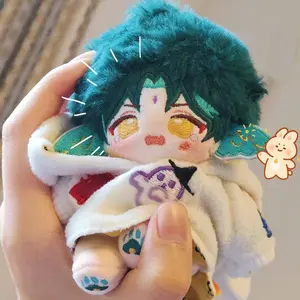 Anime Genshin Impact Xiao 10CM Cute Cosplay Cotton Doll Stuffed Toys Attribute Plushie Gift Pendant Keychain Christmas Present