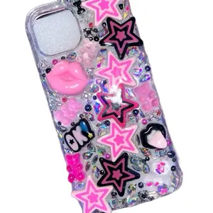 Guwap Jewelry Junk Phone Cases with Rhinestone Decorations and Custom Charms Unique Design for Bold and Cute Looks