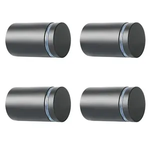 1"x1.38'' Sign Standoff Screws,Wall Mount Glass Standoff Advertising Nail for Acrylic Picture Frame Glass Signs Hanging,Stainless Steel Sign Mounting Bracket Hardware,Matte Black,Pack of 4 Metal Organiser Installation Paint Smooth
