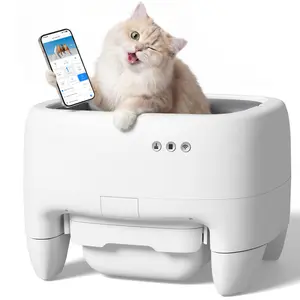 Warcar Self Cleaning Cat Litter Box, Open Top Automatic Cat Litter Box for Multi-Cat Households, Smart App Control with Safety Sensors, Large Capacity Odor Control Litter Box