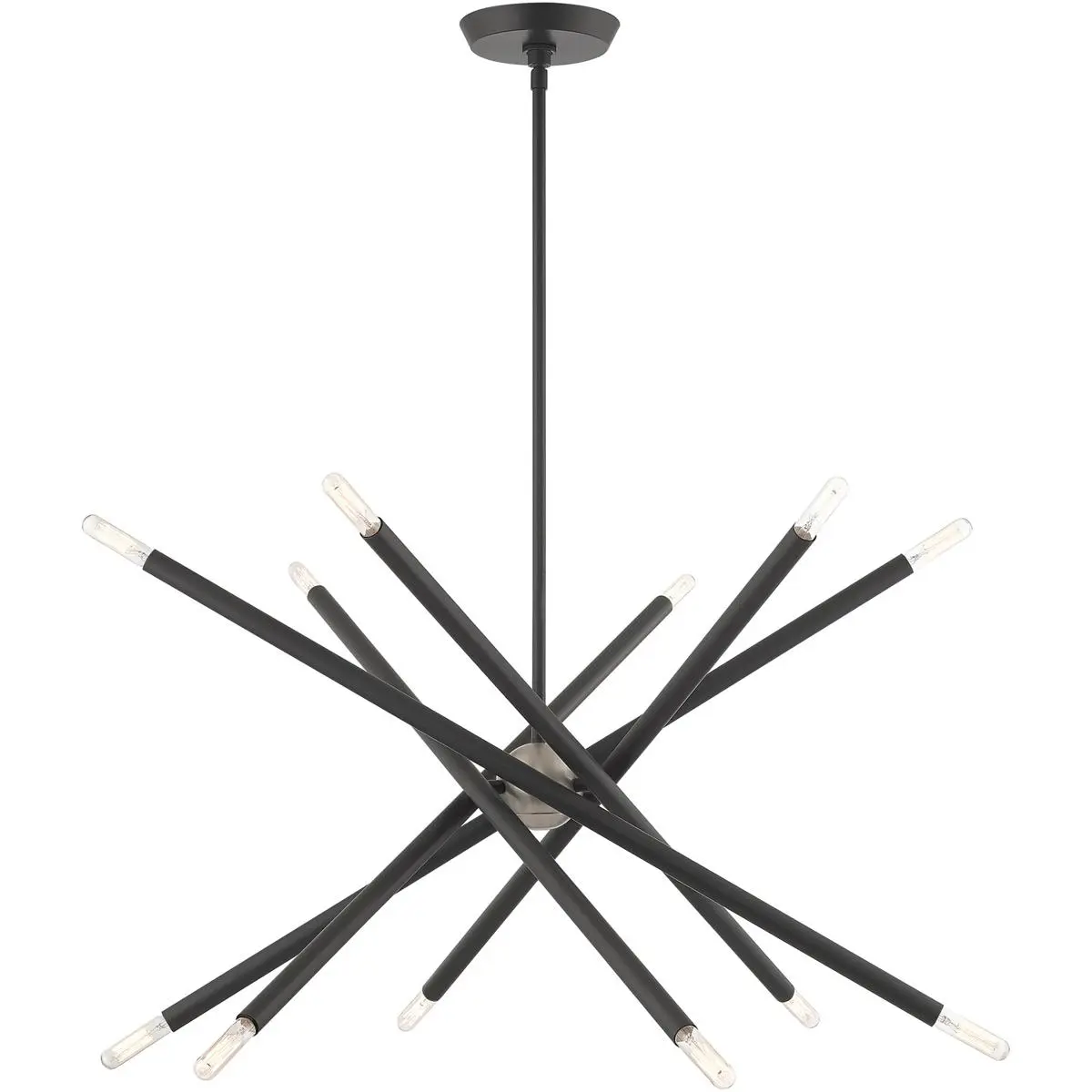 12 Light Scandinavian Gray Chandelier with Steel base material