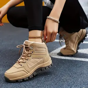 Women’s Tactical Hiking Boots – High-Top Lace-Up Trekking Shoes with Rugged Rubber Sole, Durable Synthetic Upper, Comfortable Fabric Lining for Outdoor Adventures, Mountain Climbing Boots Running