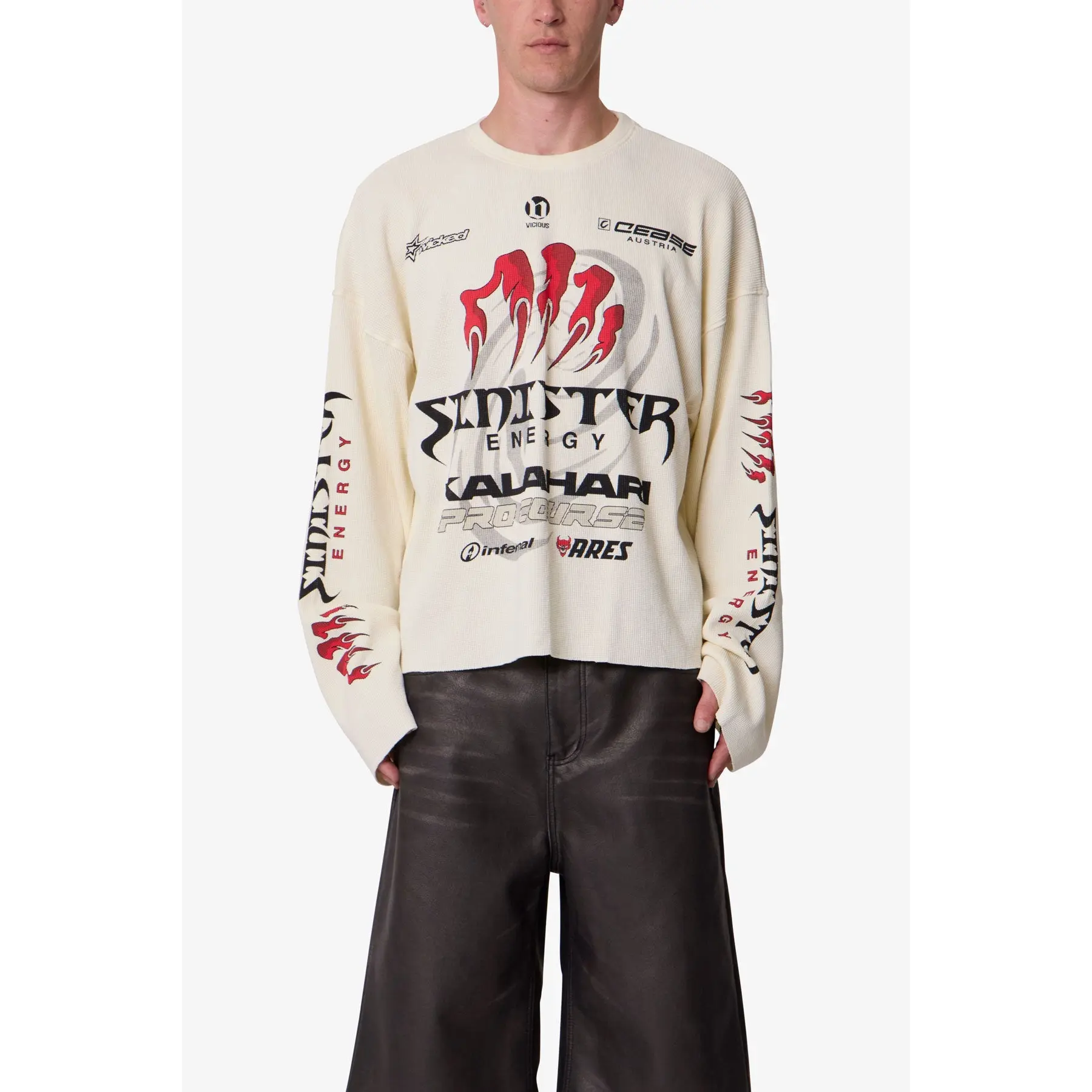 mnml Sinister Thermal L/S Tee - Off White
