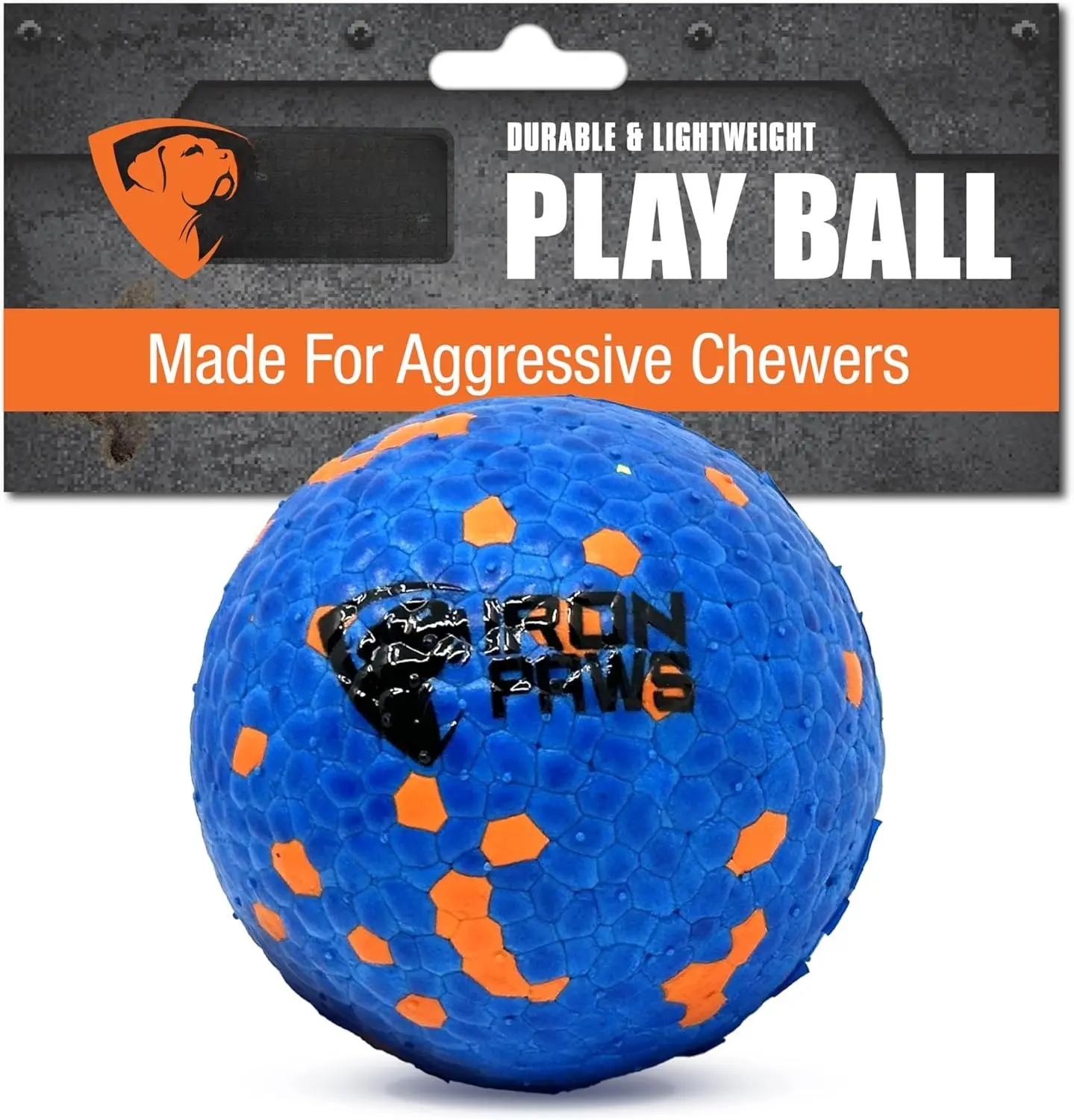 Indestructible  Ball, Blue - Tough   for Aggressive Chewers,  for Indoor and Outdoor Play, Soft   for Fetch