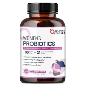 Probiotics for Women, 100 Billion CFUs Probiotic with Digestive Enzymes & Prebiotics, Vaginal Probiotics with Cranberry for Urinary Tract Health, pH Balance, 90 Veggie Capsules