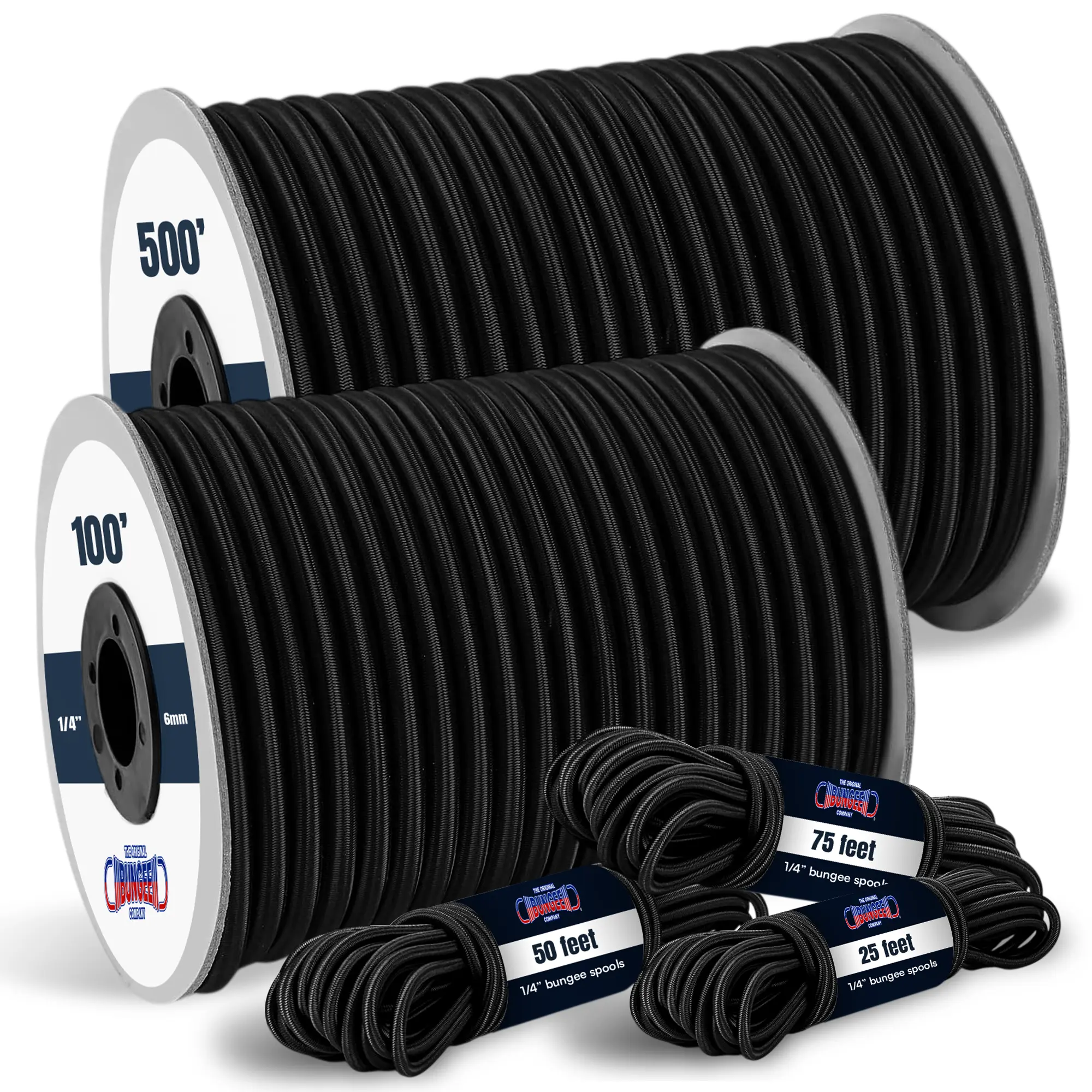 Fibertex Bungee Cord – Black & Multicolor | The Original Bungee Company
