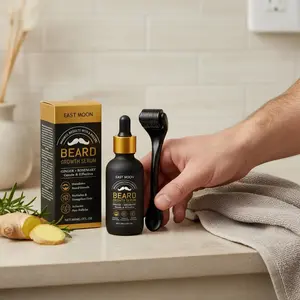 Men's Hair & Beard Care Set with Curling Tongs Collagen Rosemary Leaf & Ginger Root Oil for Softening Nourishing Beards Perfect Gift for Dads Brothers and Boyfriend