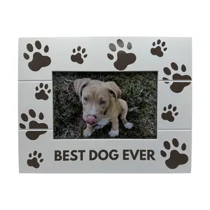 4x6 Dog Memorial Picture Frame - Rustic Wooden Pet Memorial Gifts for Dogs - 4x6 Landscape MDF Frame for Wall Mount and Tabletop
