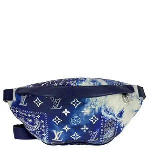 Pre-owned Louis Vuitton Canvas Belt Bags Discovery PM Monogram Bandana Bumbag Blue