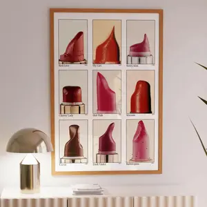 Retro Girly Print, Makeup Poster, Typography Print, 70s Wall Print, Aesthetic Fashion, Fashion Wall Art, Luxury Art, Red Lipstick Art Preppy Poster (UNFRAMED)