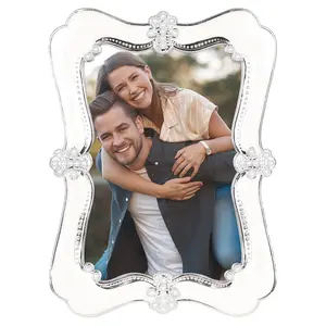 REGALWOVEN Picture Frame Pearl Plated Photo Frame with Glass Front for Tabletop Display Vertically or Horizontally Decoration Home