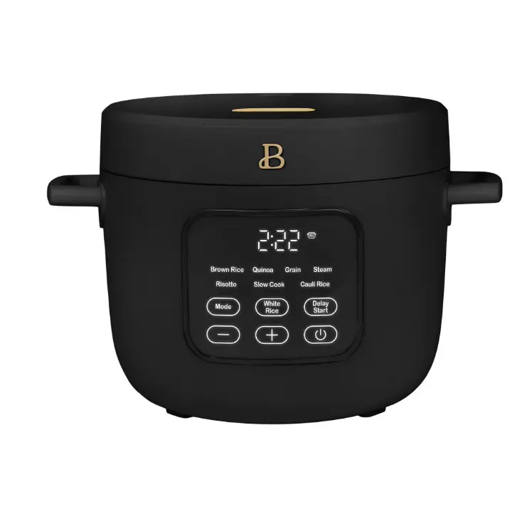 Beautiful 14-Cup Cooked, 6-Cups Uncooked Electric Rice and Grain Cooker, EverGood Non-Toxic Ceramic Nonstick Coating, Black Sesame by Drew Barrymore