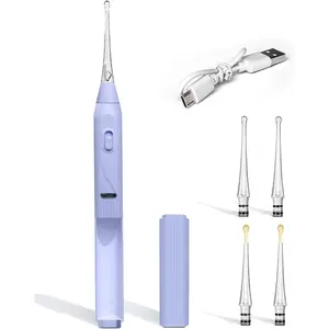 Ear Wax Removal Tool with Light Kids Ear Wax Remover Ear Cleaning Tool Ear Cleaner with Built-in Storage Space Upgraded Ear Wax Removal with Light for Kids & Adults (Purple)