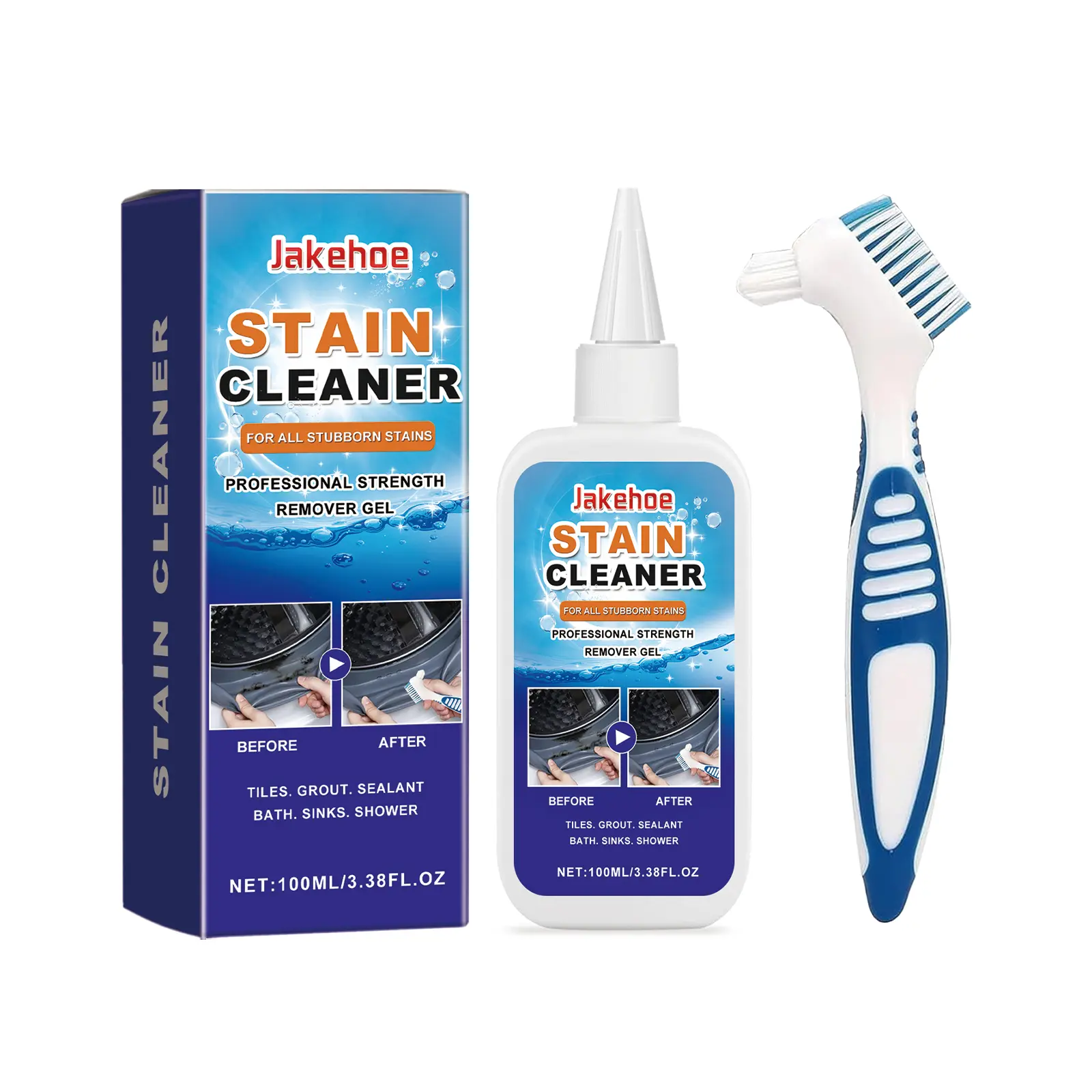 Jakehoe Carbomer Base Stain Remover Gel - Fast-Penetrating Household Cleaner, Oil-Stain Targeted Formula for Effective Clean in Kitchen, Bathroom