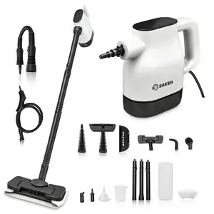 Saker EverSteam Instant-Heat Steam Cleaner for home,Handheld Steam Cleaner for Car,Portable Steam Cleaner with Mop Attachment for Deep Cleaning