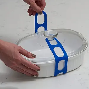 Silicone Lid Locking Strap, Flexible Elastic Band for Pots, Pans, and Casseroles, Heat-Resistant and Splash-Proof, Keeps Lids Tight and Secure During Transport or Storage, Reusable and Easy to Clean