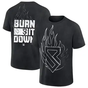 Seth Rollins Front & Back Flames Tee – Fire Graphic Wrestling T-Shirt