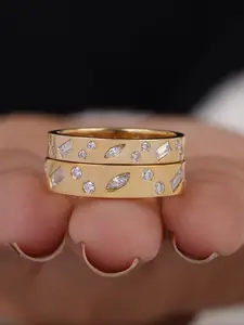 1 Pc Personalized Design Geometric Cutting Zircon Ring for Women Exquisite Trendy All-Match Engagement Wedding Ring Simplicity Ladies Fashion Jewelry for Party Daily Clothing Decor Accessories as Anniversary Birthday Valentine's Day Gift for Girlfriend