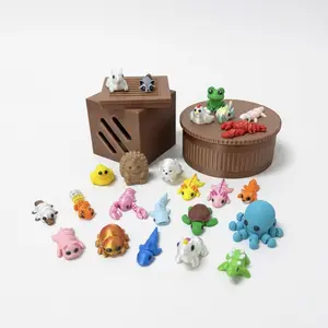 24pcs Mini Animals Articulated Toy Set, Flexible Fidget 3D Printed Animal Figurines, Durable ABS Material, for Ages 3-6