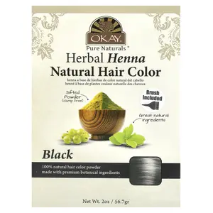 Okay Pure Naturals Herbal Henna Natural Hair Color, Black, 2 oz (56.7 g)