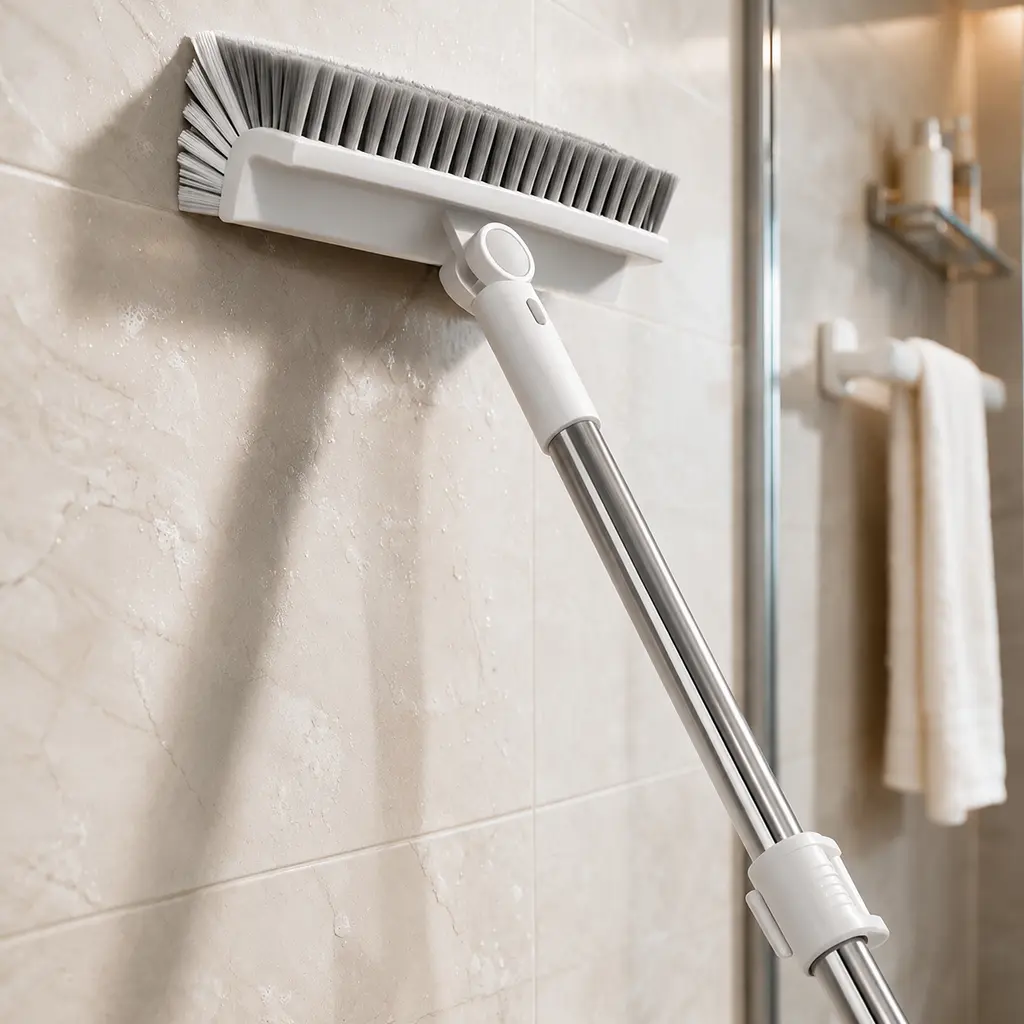 Long-handled floor brush, bathroom corner brush, double-sided tile brush with no dead corners, household stiff bristle cleaning brush