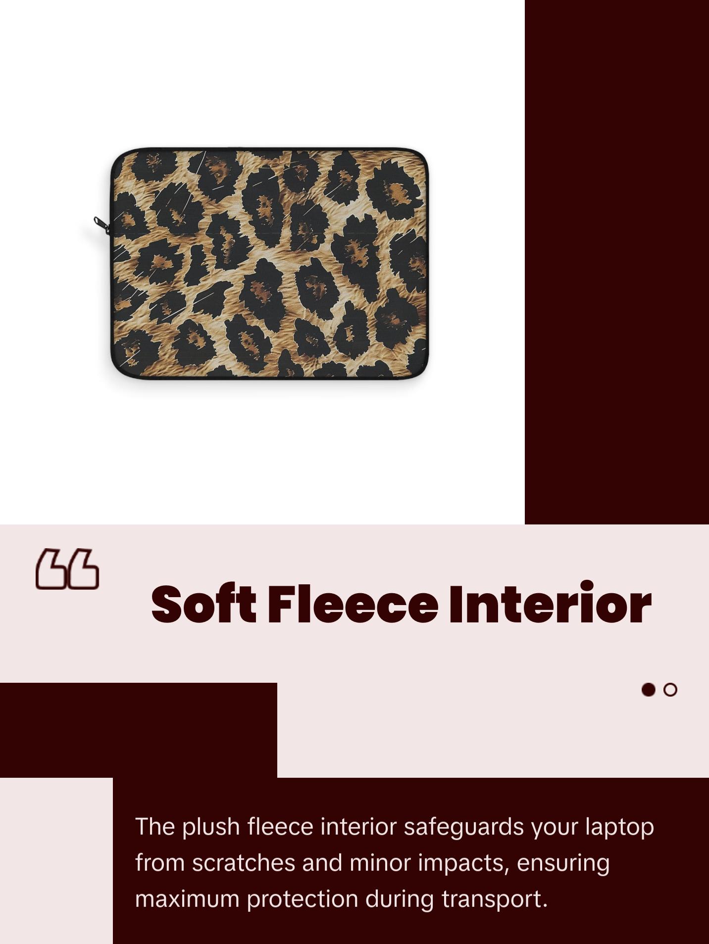 Leopard Print Laptop Sleeve - Soft and Protective