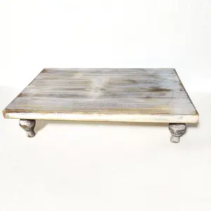 Wooden Plate Wooden Rack Bathroom Storage Shelf Garden Stand Vase Holder, Durable Wood Design, Perfect for Organizing & Displaying