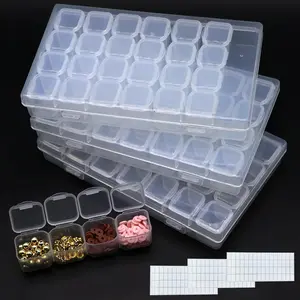 Diamond Painting Bead Storage Containers, 3 Pack 84 Slots Plastic Craft Organizer Case Diamond Storage Box Accessories Storage Containers Adjustable Bead Case Gorofit