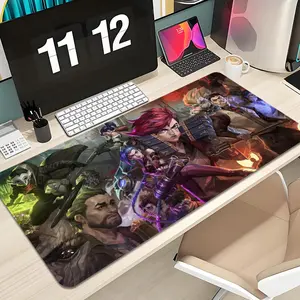 LOL Jinx Mouse Pad Design XXL 1000×500mm 900×400mm 800×400mm 600x300mm Large Gaming Mouse Pad - Extended, Thick, Non-Slip Rubber Base Desk Mat with Precision Stitched Edges - Washable Large Desk Pad