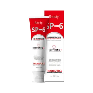 RetSiP SP-6 PROBIOTICS BRIGHT WHITE TOOTHPASTE – Deep Stain Removal, Enamel Protection, and Fresh Breath for a Radiant, Renewed Smile