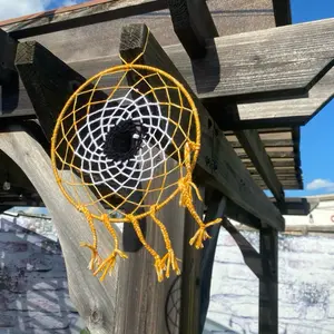 Yellow EvilEye DreamCatcher 8in