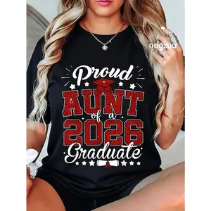 100% Cotton Proud Aunt of A 2026 Graduate Senior 2026 Graduation T-Shirt