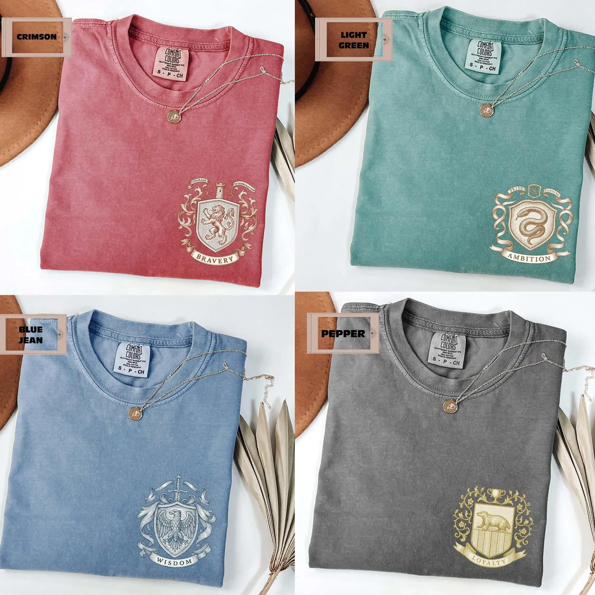 Comfort Colors Wizard House Shirt Set, Magic School Inspirational Adult and Youth Tees, Wizard School Pocket Shirt, Universal Vacation Shirt