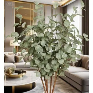 Silk Eucalyptus Stems for Home Decor - 6 Pack 27 Inch Artificial Greenery Stems - Realistic Plastic Plants for Wedding Party - Floral Arrangement Faux Plants - Durable & Reusable Decorative Stems