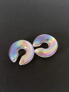 Clear Resin Ear Cuff, Colorless Chunky Resin Ear Cuff, Chunky Acrylic Ear Cuff, No Piercing Glass Ear Cuff