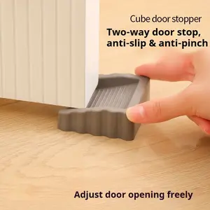 2-Pack Bidirectional Door Stopper, Wind-Resistant Door Wedge, Drillable Door Blocker, Mobile Home Safety Door Stop, Anti-Slip, Shock Absorber