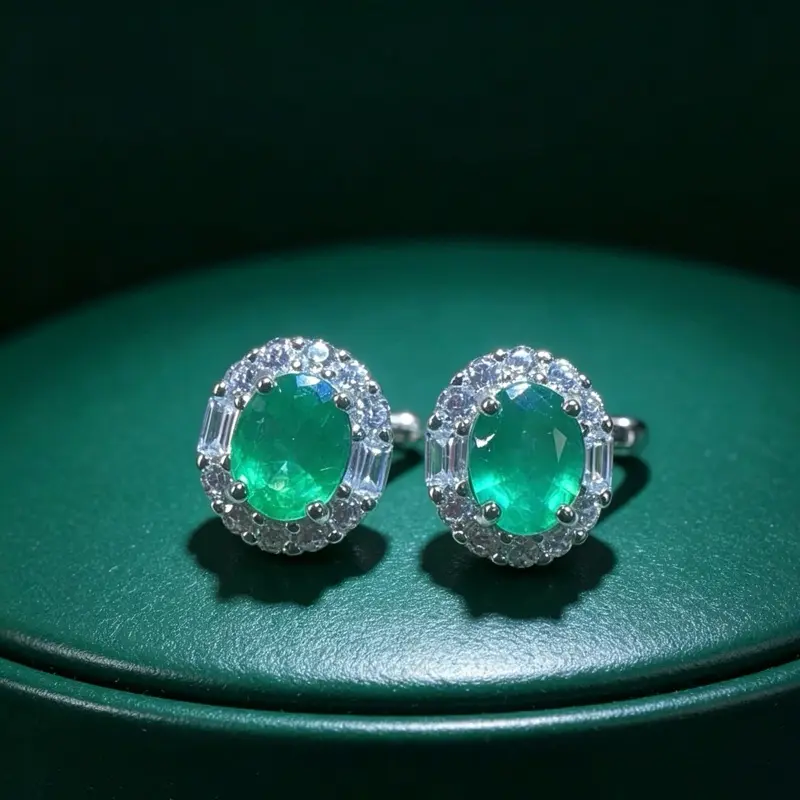 <PingEast jewelry > emerald earrings with different styles