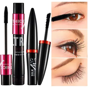 GECOMO Grafting Fiber Mascara Suit Long Lasting Waterproof Thick Not Smudge Long Eyelash Base Live Makeup