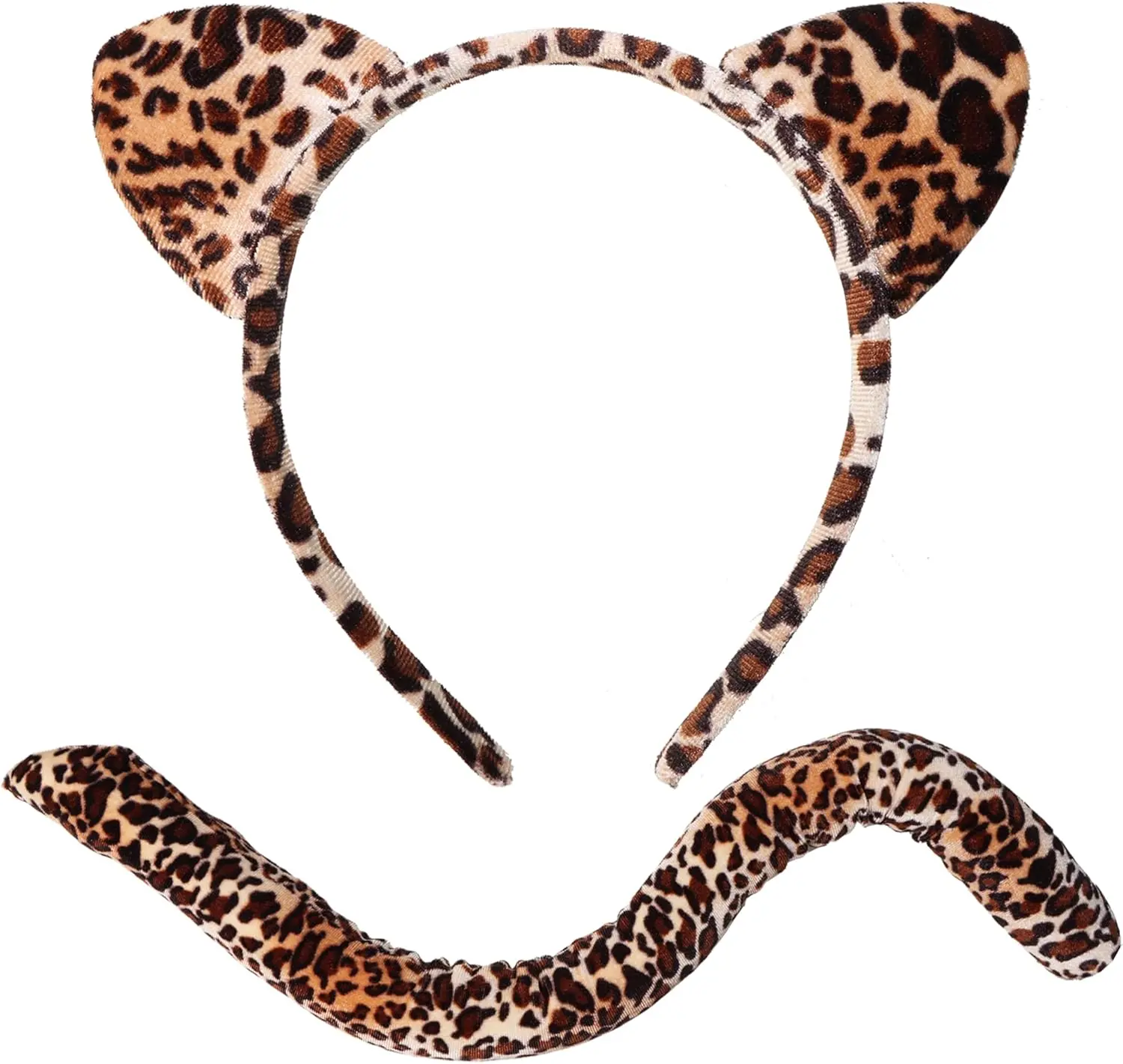 Tequise Cheetah Costume Accessories set- leopard Cat Ears Headband and Tail Animals Cartoon Characters Halloween cosplay dress Up