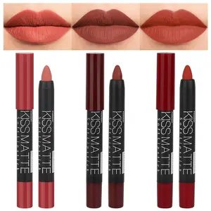 3Pcs Dark Red Lip Liner Pencil Set, Deep Ruby Red Matte Lipstick Long Lasting for Women, Lipstick and Lip Liner Crayon Set, Lipliner Pencil, Magic Lipsticks 24 Hours Original 10&11&18