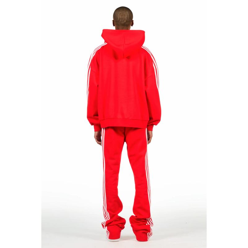 Tylla Red Rhinestone Hoodie/Baggy Pant Track Set