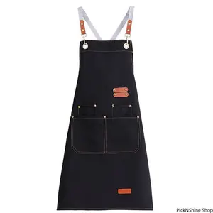 Waterproof Oil-proof Kitchen Apron for Men and Women, Breathable Work Apron With Large Pockets, Ideal for Home Cooking, Coffee Bar, Restaurant and Shop Waiter Uniform